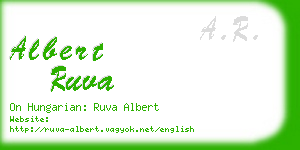 albert ruva business card